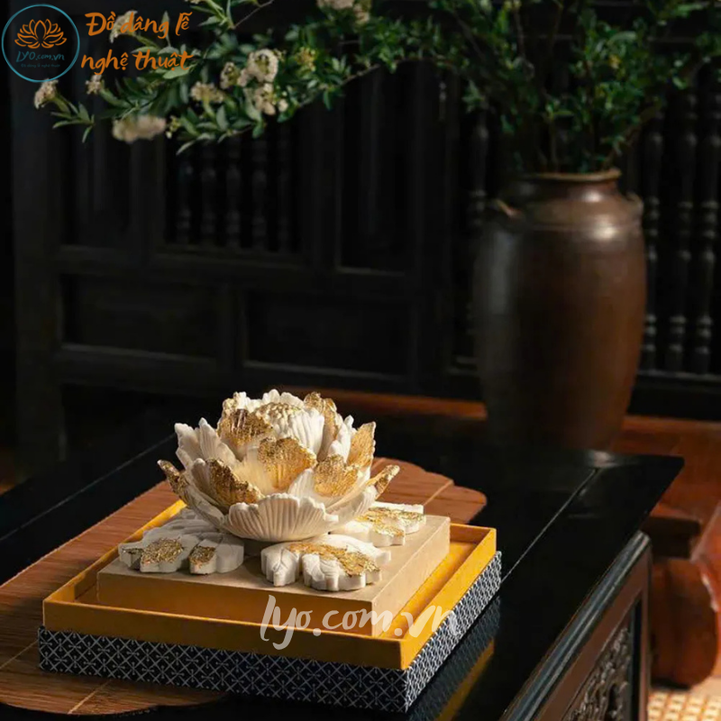 Oản Hoa Mẫu Đơn Dát Vàng LYO-088