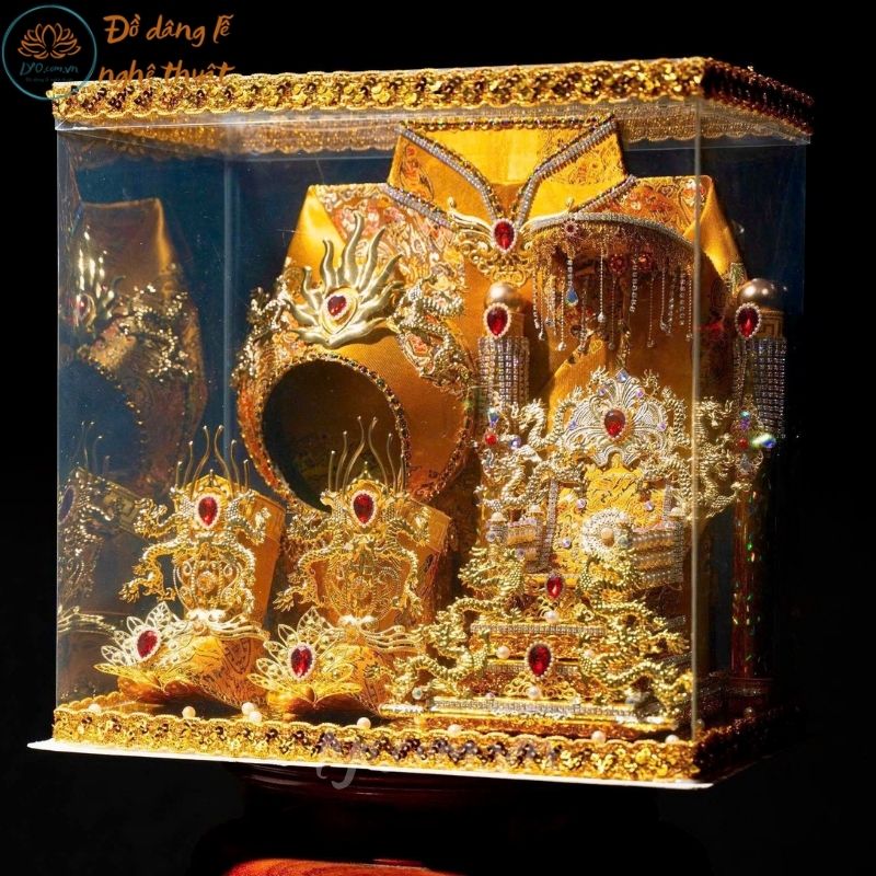 Bộ mã xiêm y, kiệu, quạt vàng LYO-116
