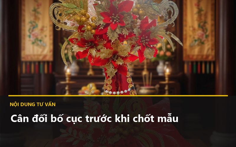 Tháp oản quạt đỏ LYO minh họa bố cục