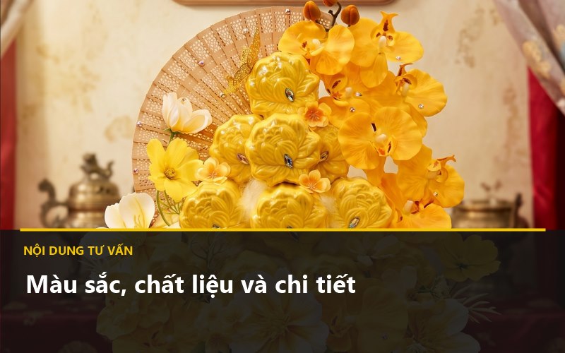 Oản quạt hoa sen LYO kiểm tra màu và chất liệu